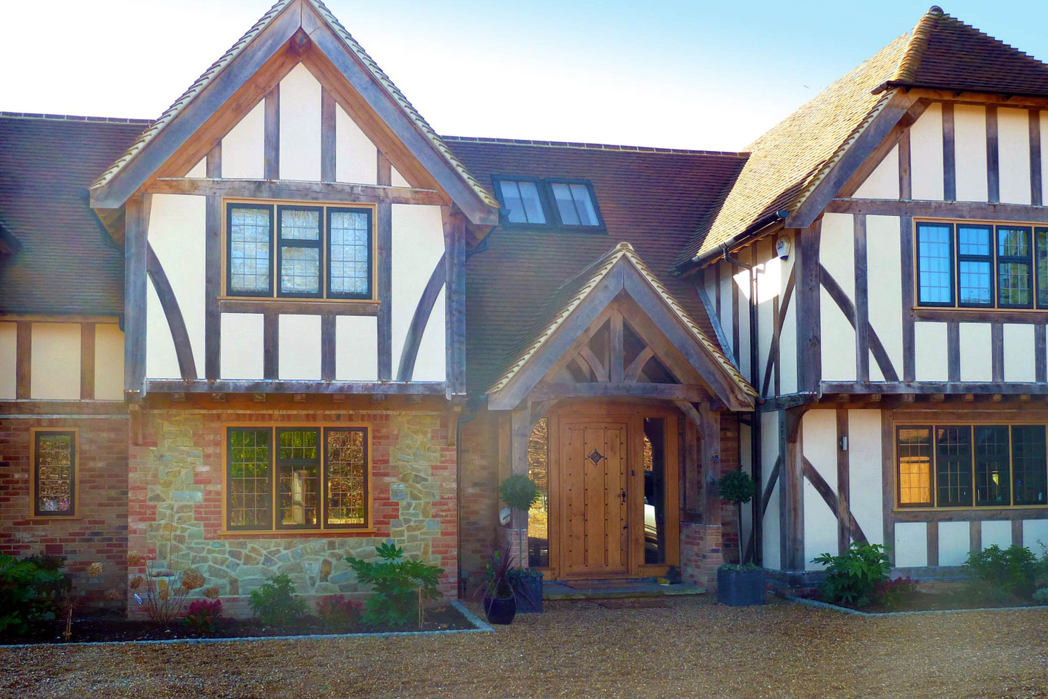Exterior of oak frame new build